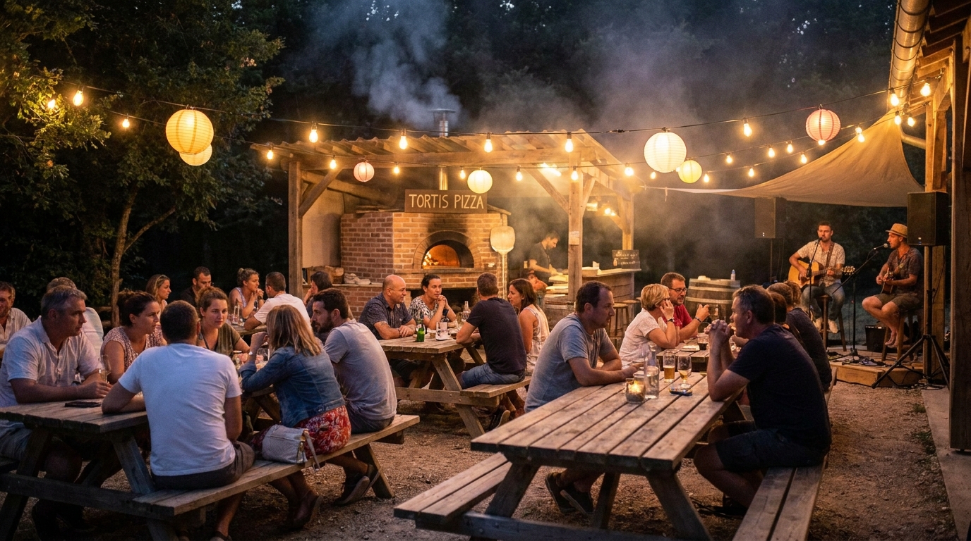 rejoignez-nous demain soir à la guinguette à tortis, bon-encontre, pour une soirée inoubliable pleine de musique, bonne ambiance et moments conviviaux.