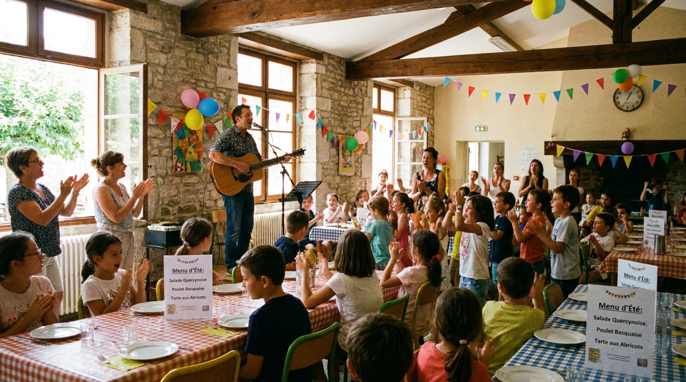 à figeac, la fête de la musique séduit les élèves du restaurant scolaire avec une ambiance festive et des saveurs conviviales qui éveillent les papilles.