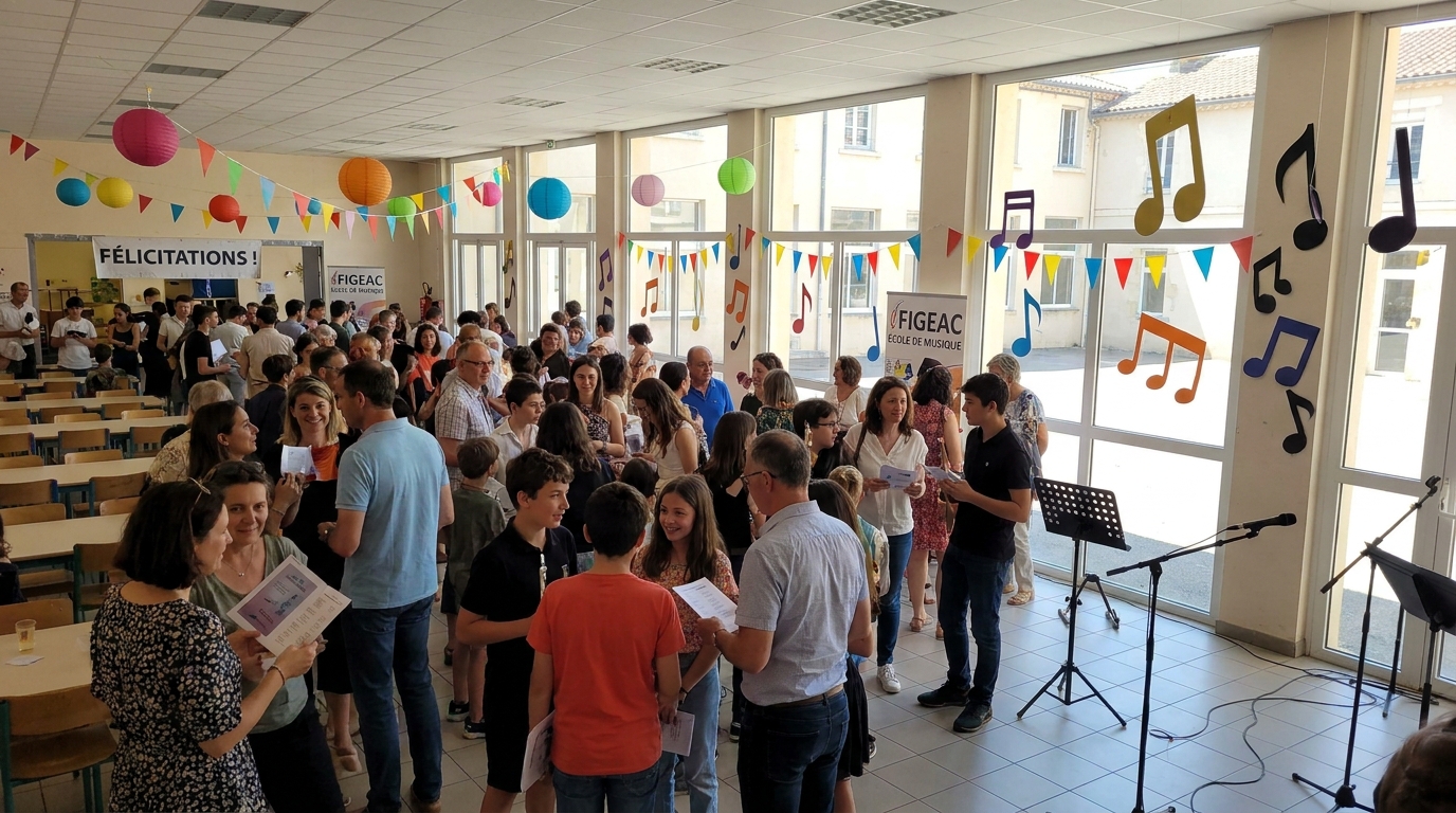 à figeac, la fête de la musique émerveille les élèves en mariant rythmes envoûtants et saveurs savoureuses au restaurant scolaire.