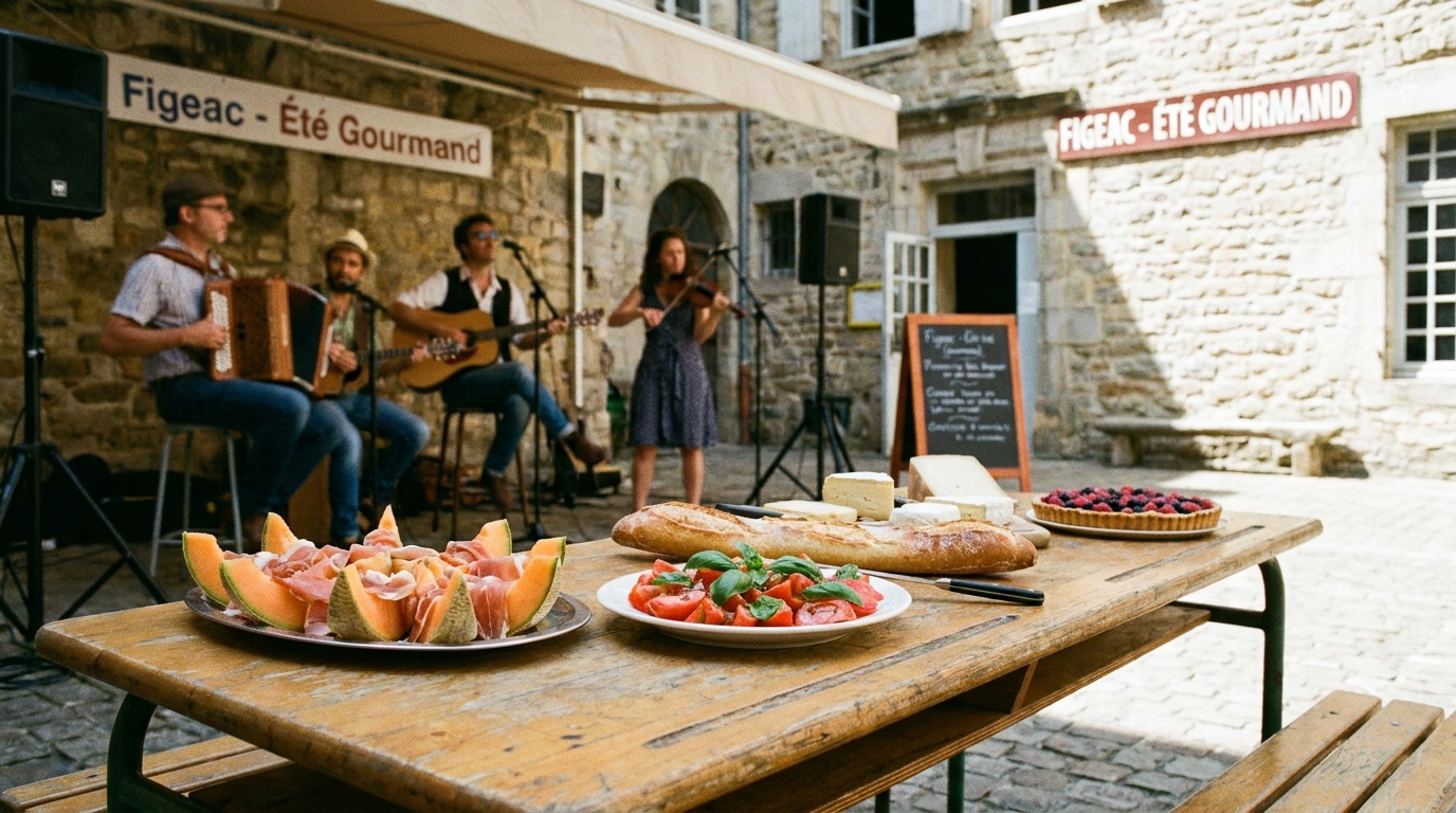 à figeac, la fête de la musique ravit les élèves en mariant harmonieusement musique et saveurs dans le restaurant scolaire.