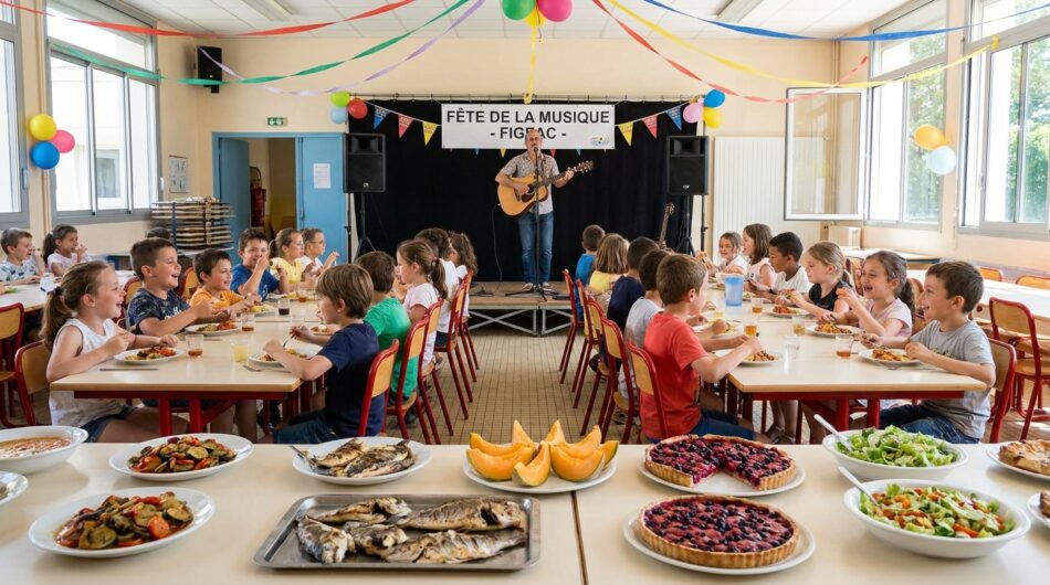 figeac célèbre la fête de la musique au restaurant scolaire, offrant un moment convivial où la musique rime avec plaisir gustatif pour les élèves.