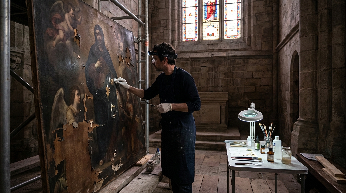 découvrez le défi majeur que représente la restauration d'un second tableau gravement endommagé dans cette église historique, un projet essentiel pour préserver son patrimoine artistique.