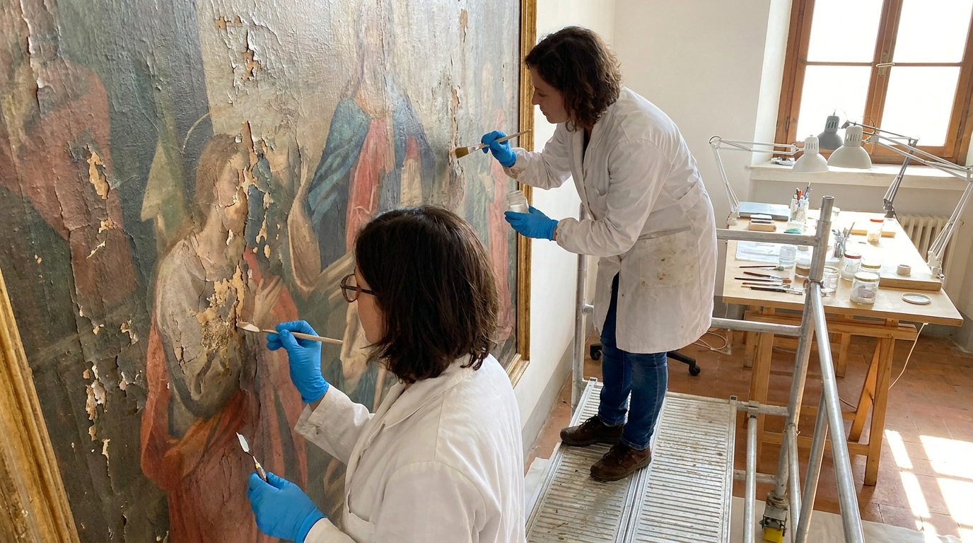 découvrez le défi majeur de la restauration d'un second tableau gravement endommagé dans cette église, une mission essentielle pour préserver le patrimoine artistique et historique.