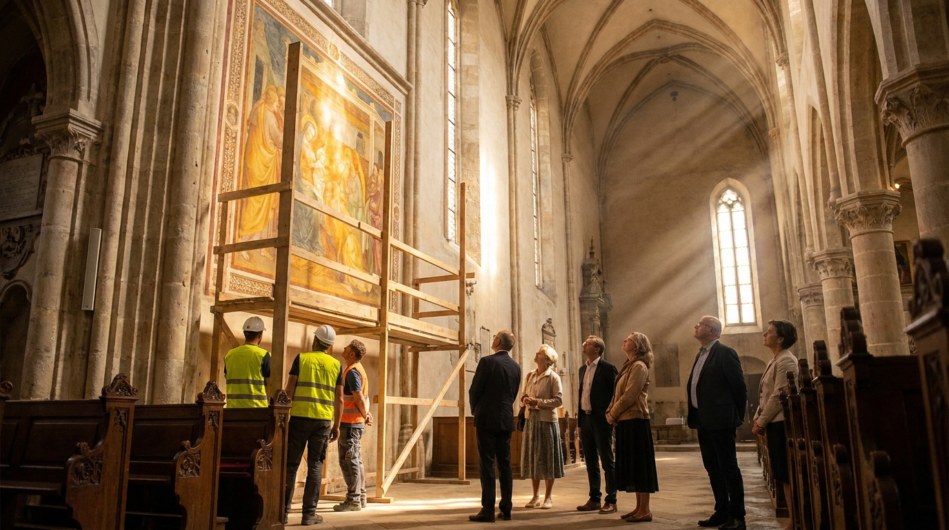 découvrez le défi majeur de la restauration d'un second tableau gravement endommagé dans cette église, une étape cruciale pour préserver ce patrimoine artistique unique.