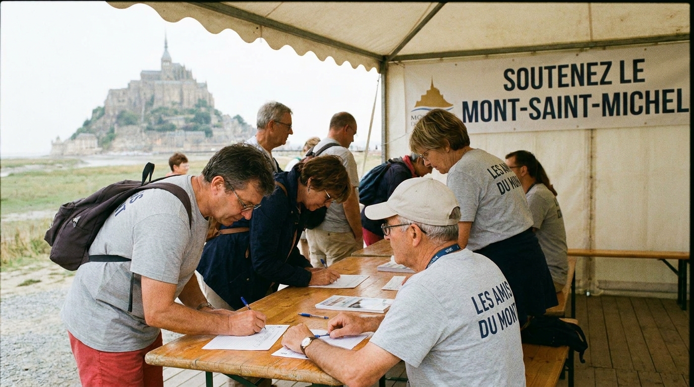 un généreux don de 18 000 € soutient la restauration de la chapelle saint-aubert au mont-saint-michel, préservant ce patrimoine historique unique.
