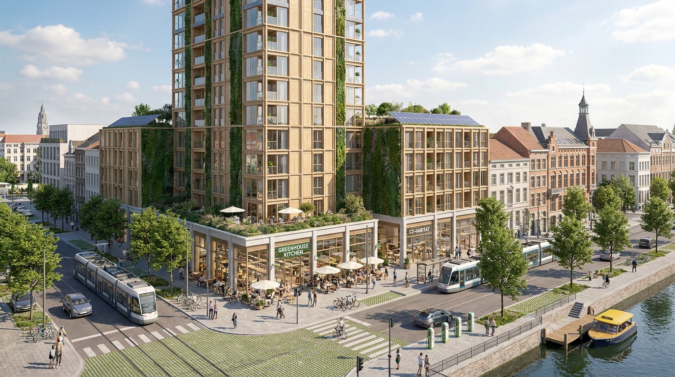 découvrez un ambitieux projet architectural comprenant 190 logements répartis sur dix-sept étages, un restaurant moderne et 5 000 m² de bureaux, alliant confort et innovation en plein cœur de la ville.
