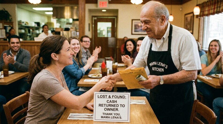 un restaurateur trouve 12 000 dollars oubliés dans son établissement et décide de les restituer, privilégiant l'honnêteté plutôt que l'argent facile.