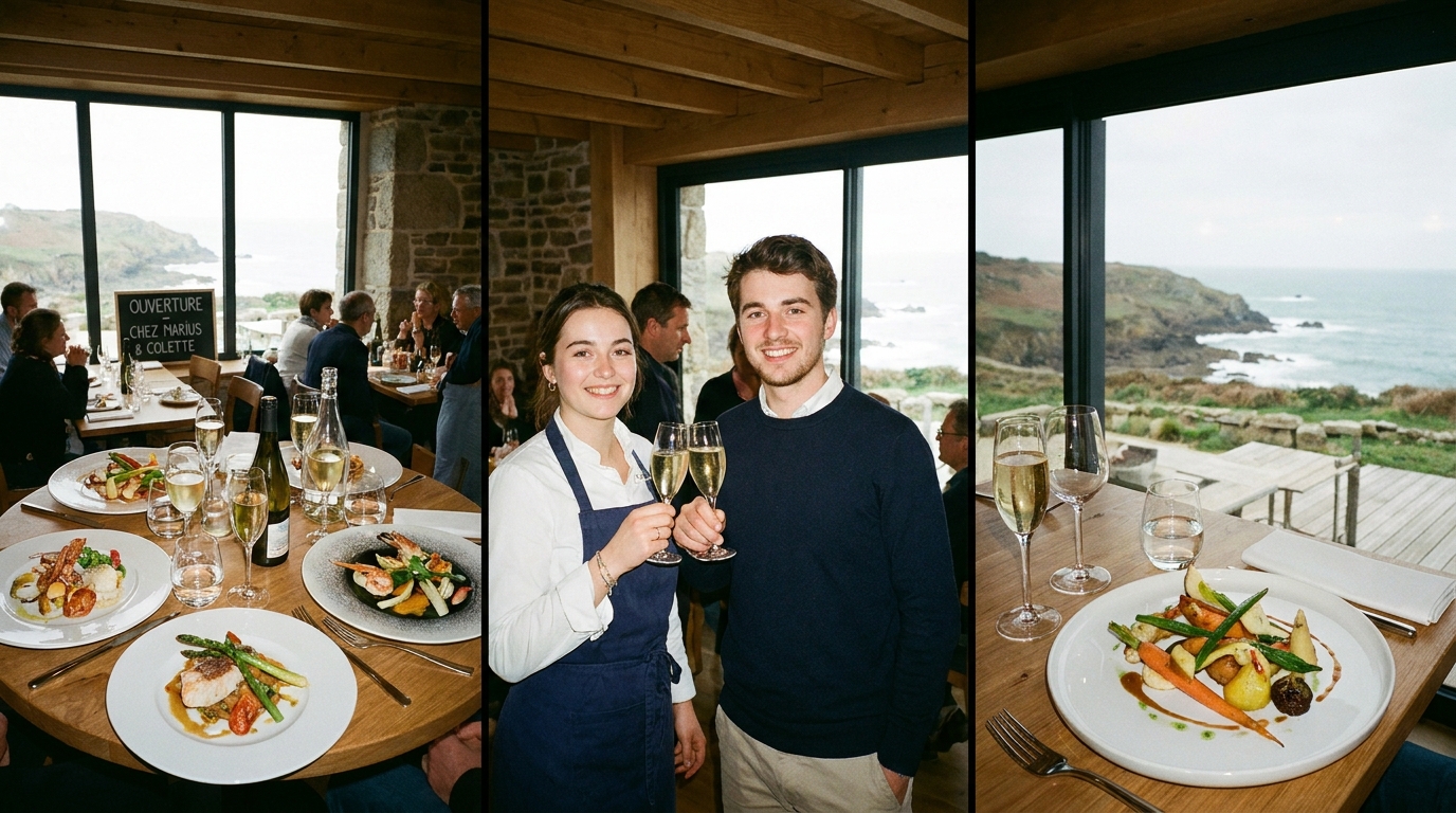 découvrez l'histoire inspirante de ces jeunes entrepreneurs de 27 ans qui ouvrent leur premier restaurant bistronomique avec une vue spectaculaire sur la mer en côtes-d'armor.