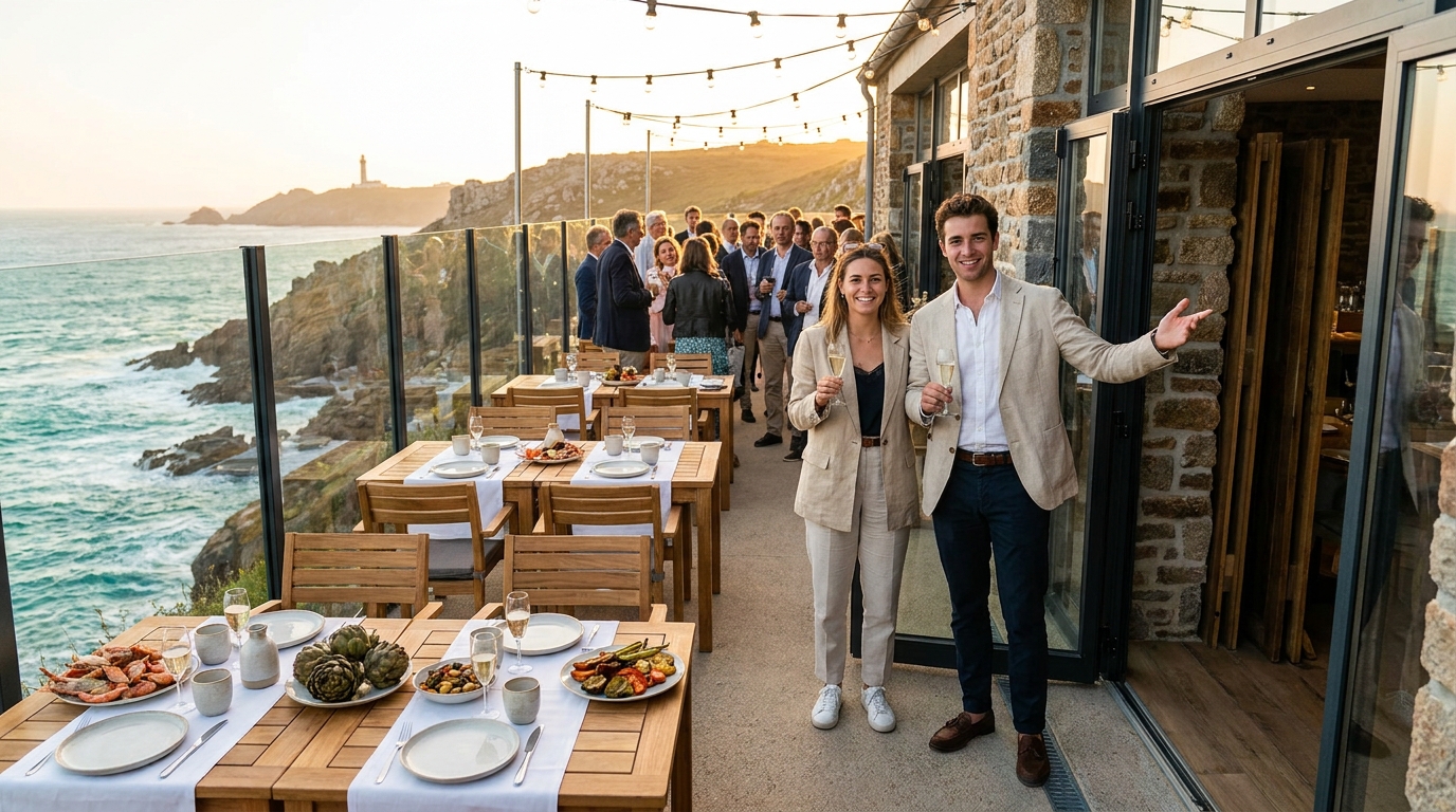 découvrez l'histoire inspirante de ces jeunes entrepreneurs de 27 ans qui ouvrent leur premier restaurant bistronomique avec une vue exceptionnelle sur la mer en côtes-d'armor.