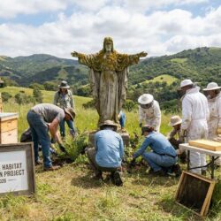 en allemagne, la restauration d'une statue du christ a permis le sauvetage inattendu de 40 000 abeilles, soulignant l'importance de la protection de ces pollinisateurs essentiels.