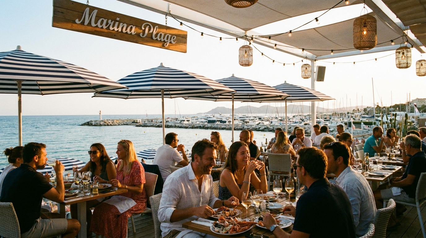 découvrez marina plage à vitrolles, un lieu convivial où vous pouvez déguster des repas gourmands du petit-déjeuner au dîner dans un cadre agréable et chaleureux.
