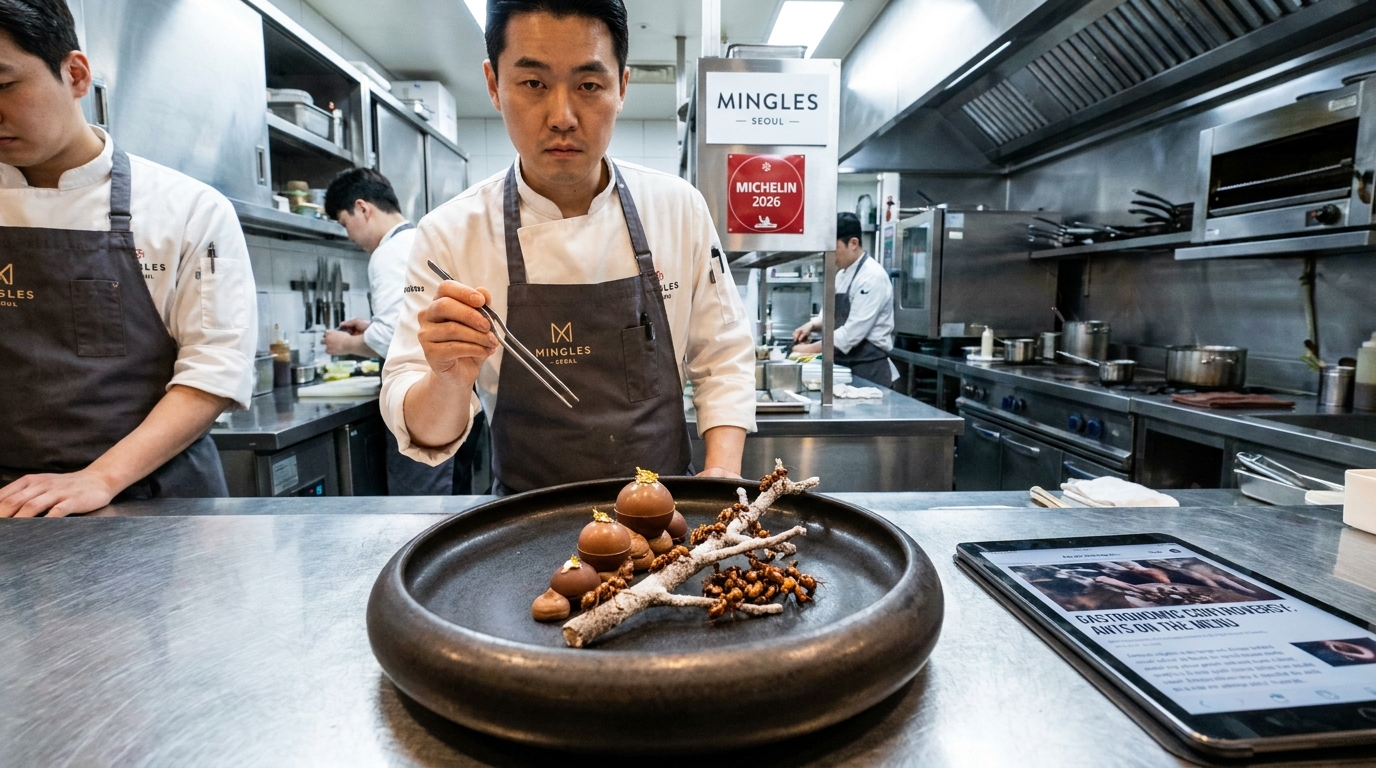découvrez l'histoire d'un restaurant deux étoiles en corée du sud qui innove en servant des fourmis, alors que son propriétaire fait face à un risque de prison d'un an.