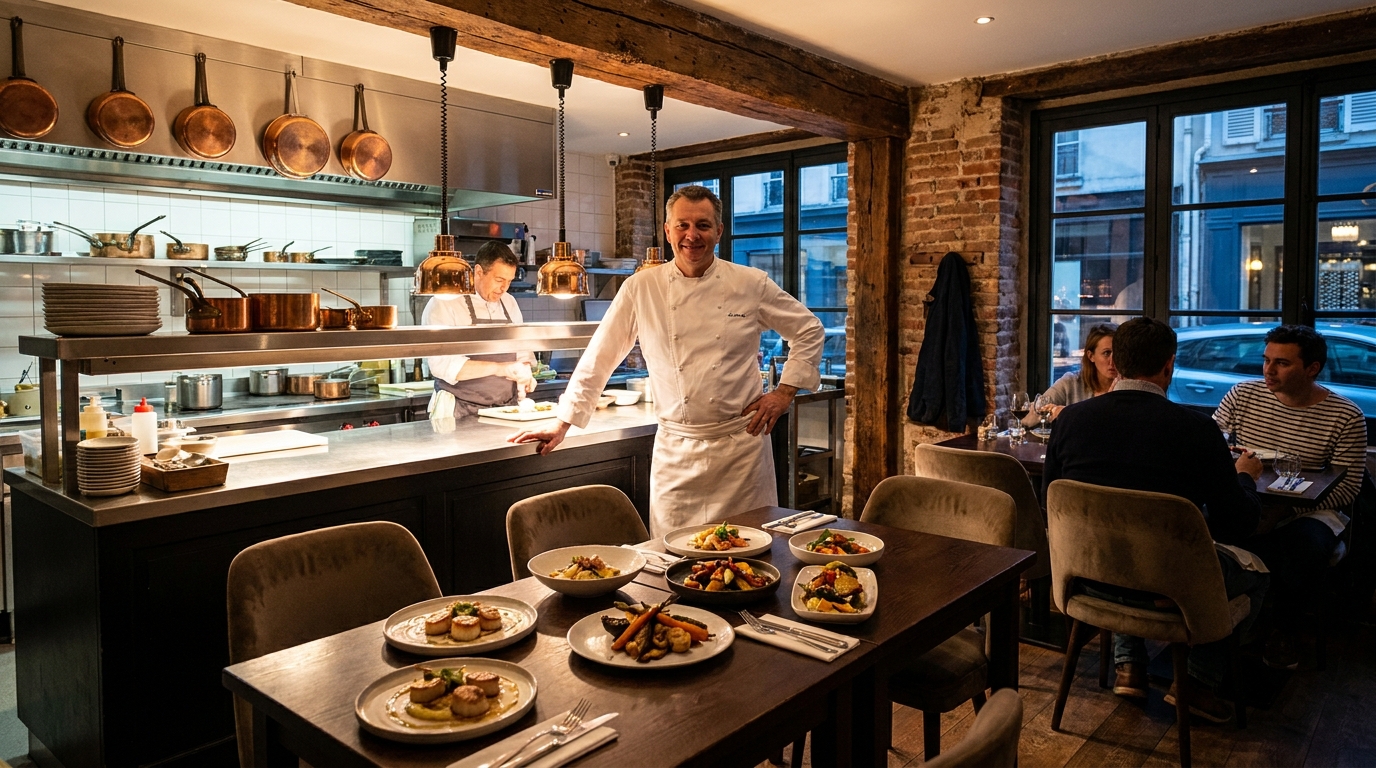 découvrez le bistro d'exception du chef ayant cuisiné pour des milliardaires, alliant haute gastronomie et saveurs accessibles pour une expérience culinaire unique.