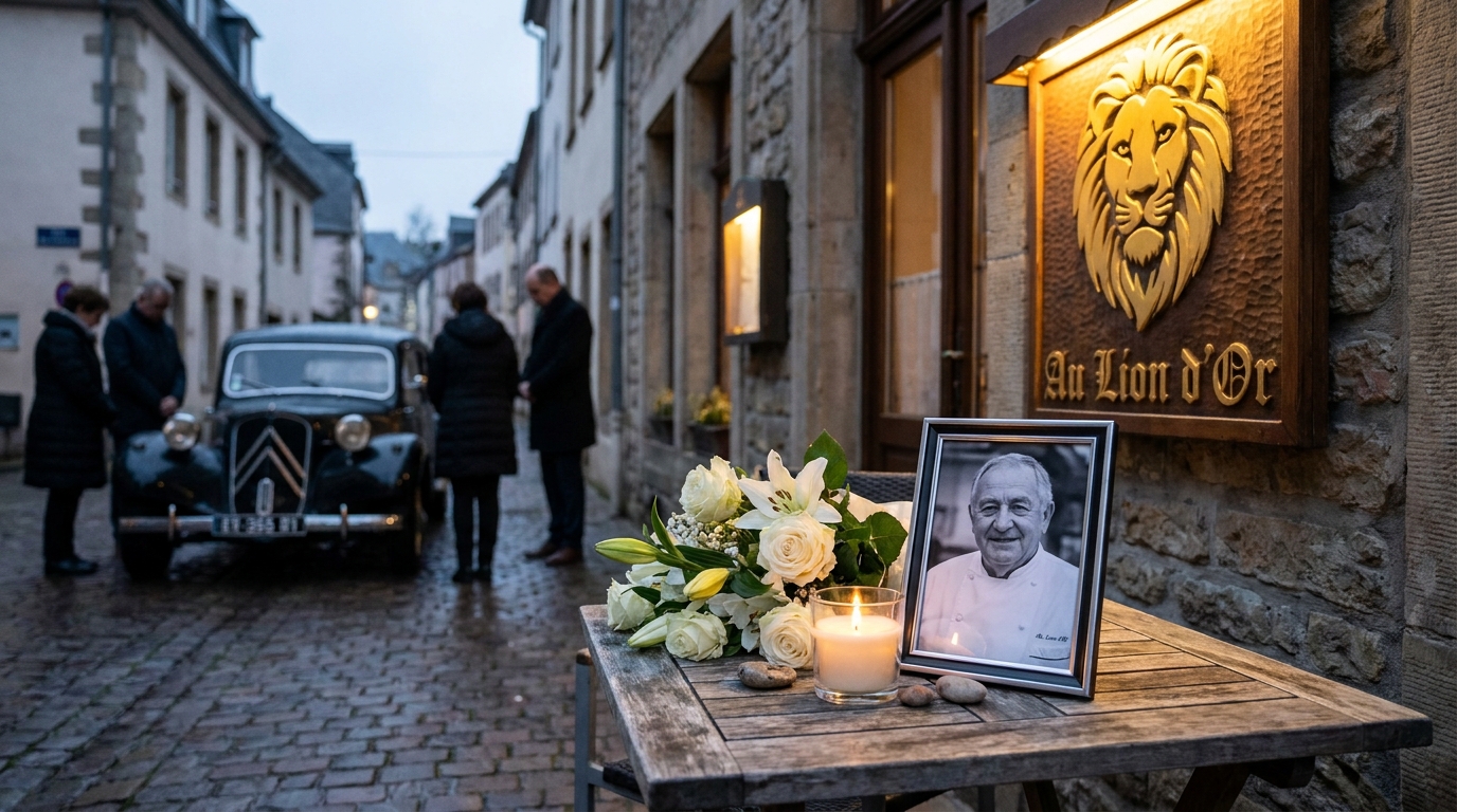annonce du décès de pascal kermen, maître restaurateur emblématique du restaurant le lion d'or à elven, hommage à son parcours et à son engagement culinaire.