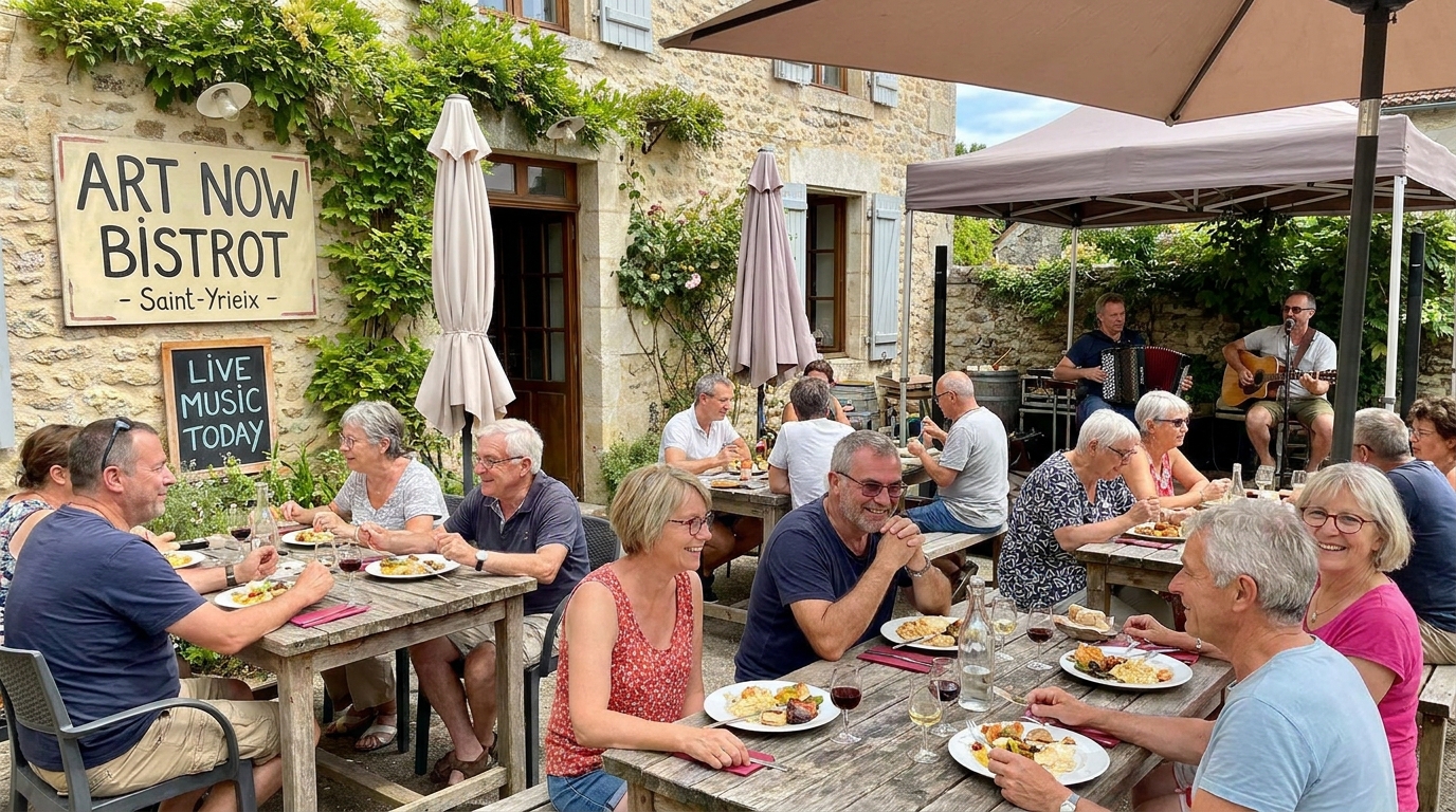 vivez un déjeuner rythmé chez art now à saint-yrieix avec une ambiance dj exceptionnelle, alliant bonne cuisine et musique entraînante pour un moment convivial unique.