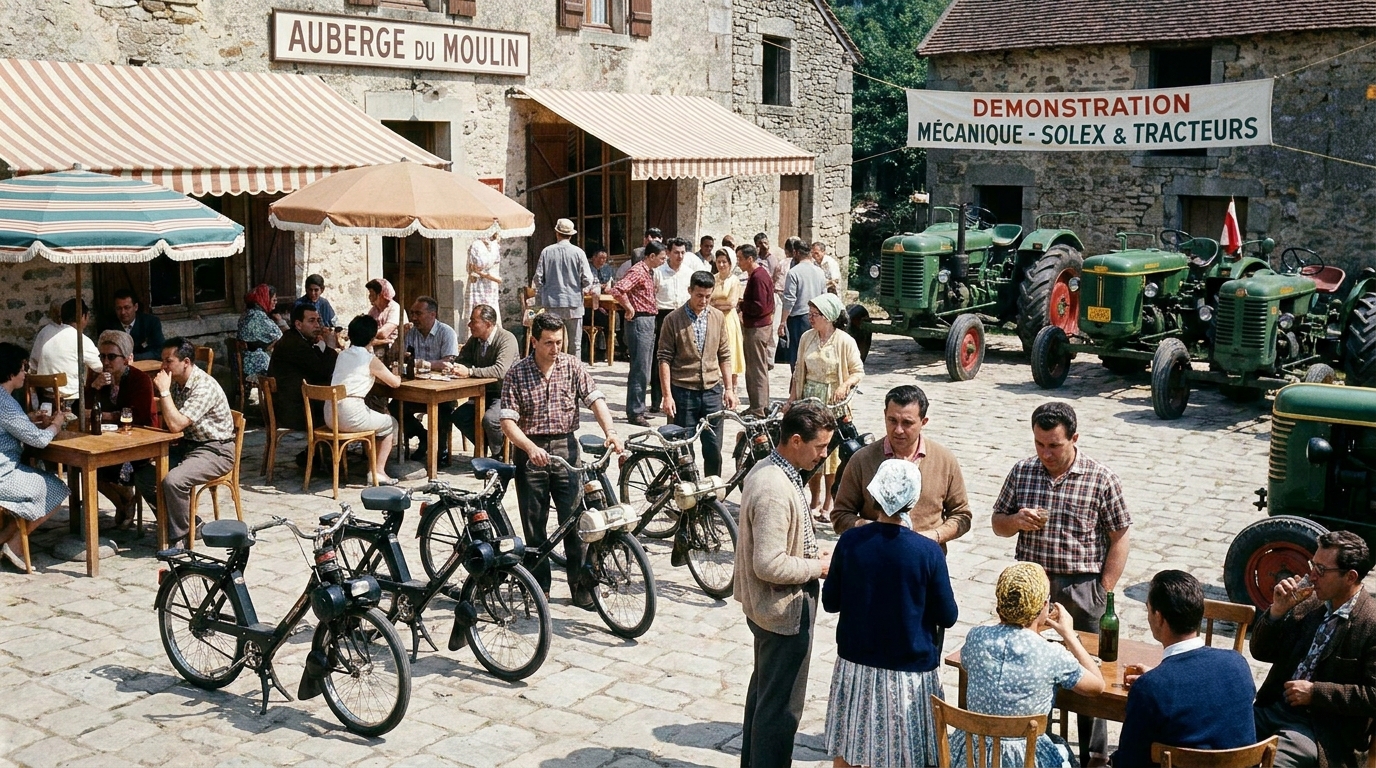 découvrez un restaurant du maine-et-loire qui se métamorphose en temple de la mécanique chaque dimanche, accueillant passionnés de solex, tracteurs et voitures anciennes pour une journée conviviale et unique.