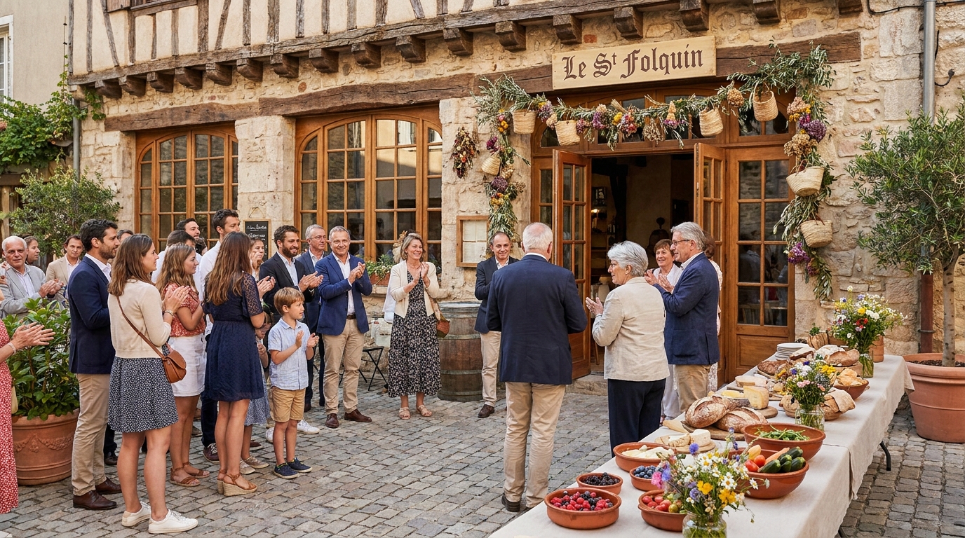 découvrez l'inauguration du restaurant familial le st folquin, un lieu chaleureux célébrant les saveurs locales à travers une cuisine authentique et conviviale.