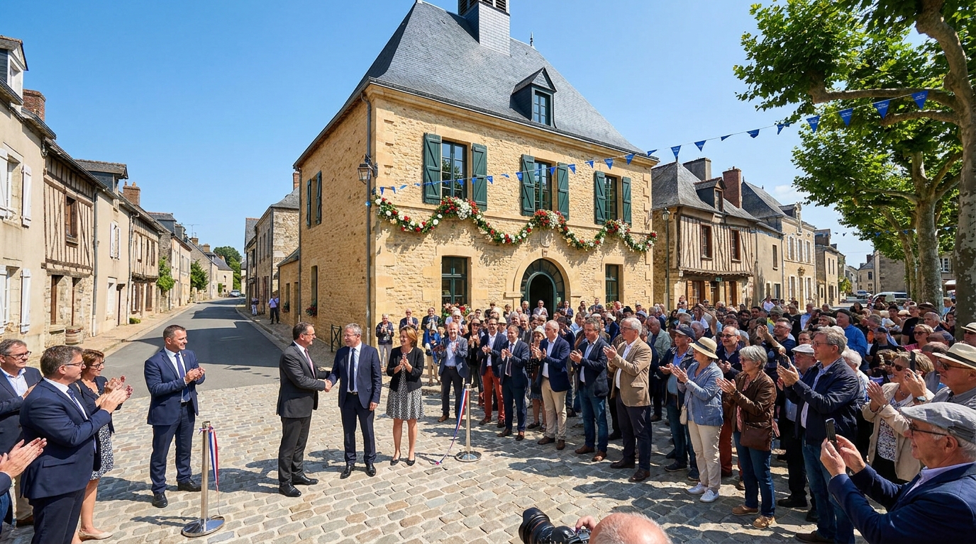 découvrez l'inauguration tant attendue de la mairie restaurée d'un village d'anjou, un lieu historique rénové et ouvert au public, symbole du patrimoine local.
