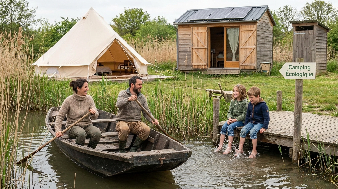 découvrez le marais poitevin avec ses trois campings et un restaurant récompensés par la distinction « valeurs parc », symbole d'engagement pour la qualité et l'environnement.
