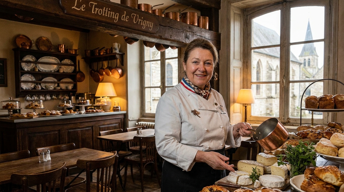 découvrez l'histoire du trotting de vrigny, une institution culinaire incontournable d'argentan, et plongez dans la vie de sa fondatrice passionnée.