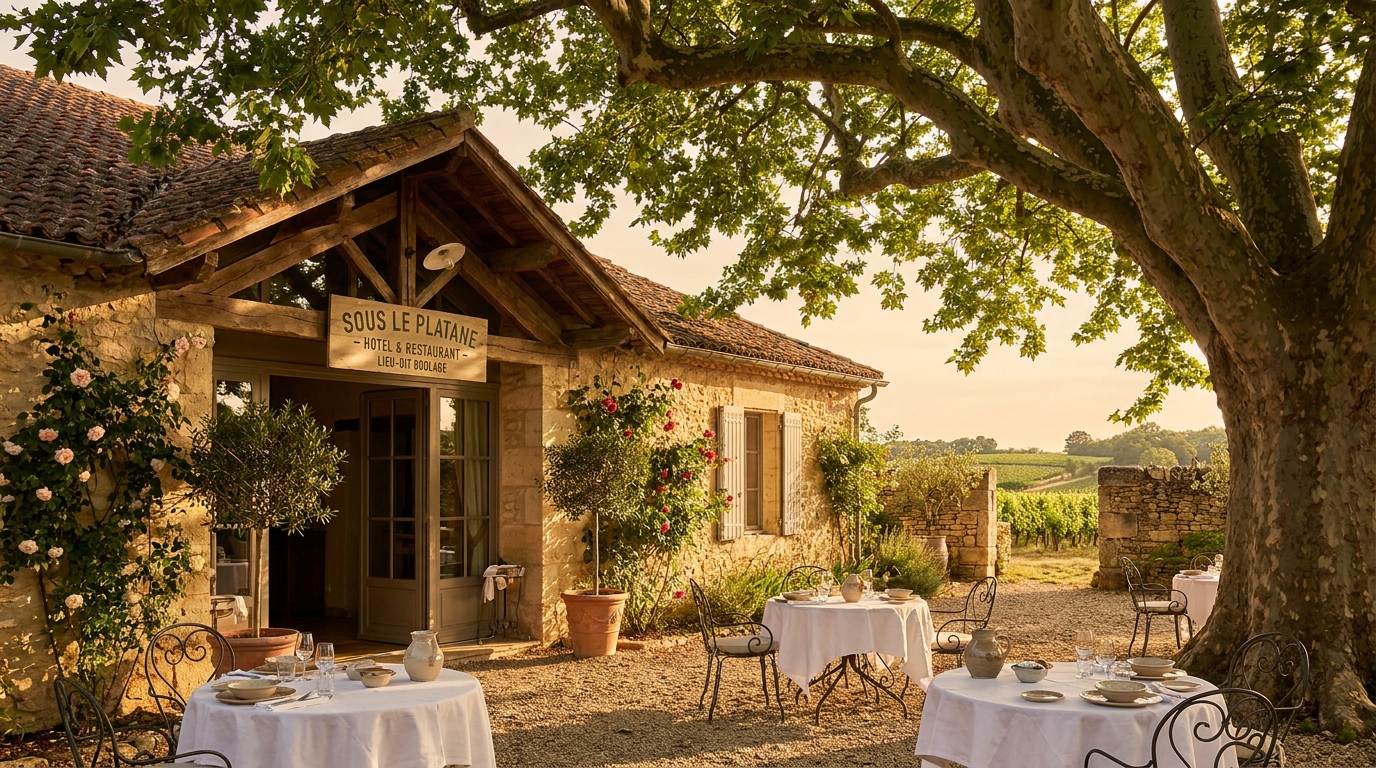 découvrez 'sous le platane' au lieu-dit boulage, une adresse hôtelière et gastronomique unique offrant une expérience authentique au cœur d'un cadre touristique enchanteur.