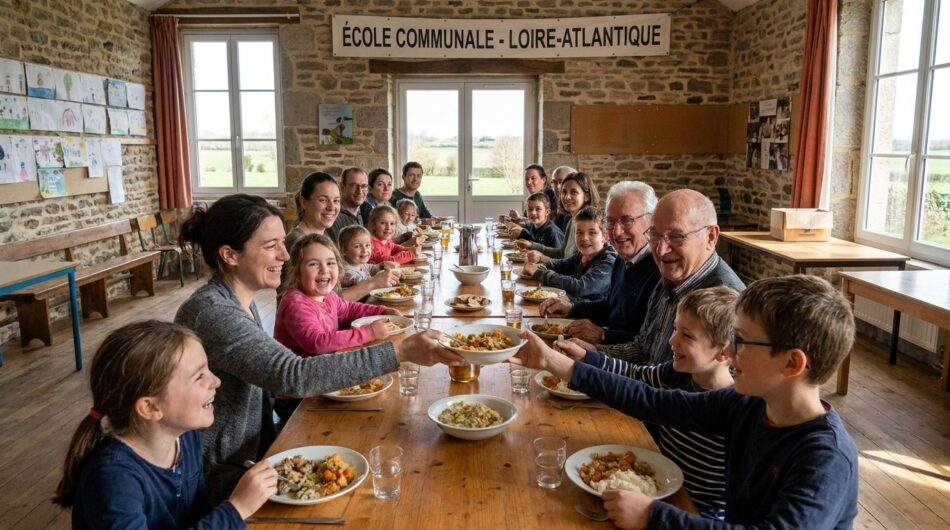 découvrez comment douze aînés de loire-atlantique se réunissent pour un déjeuner convivial au restaurant scolaire de leur commune, favorisant le lien intergénérationnel et le partage.