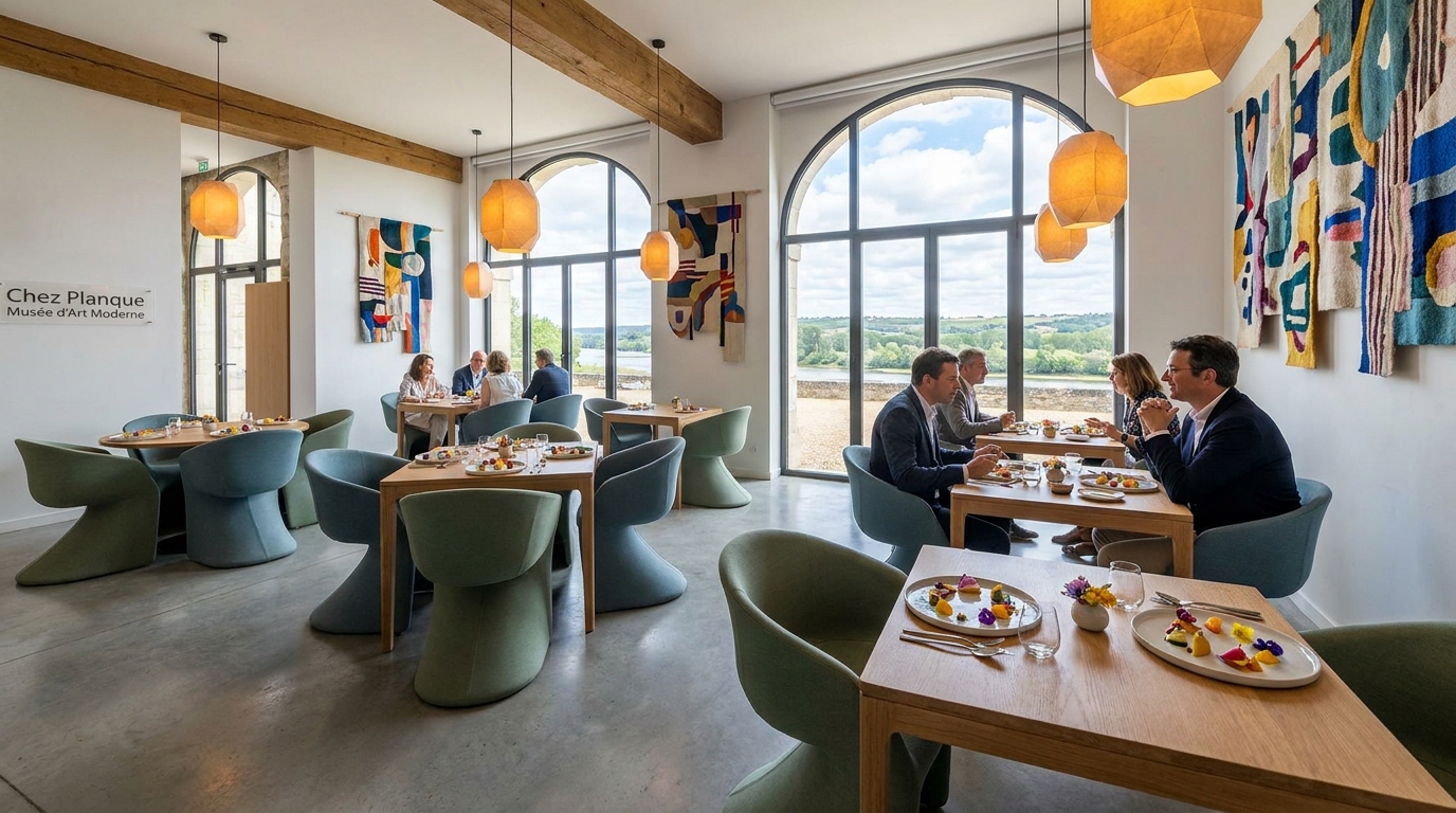 découvrez le restaurant chez planque au musée d’art moderne de la loire, où design innovant et cuisine créative s’harmonisent pour une expérience unique.