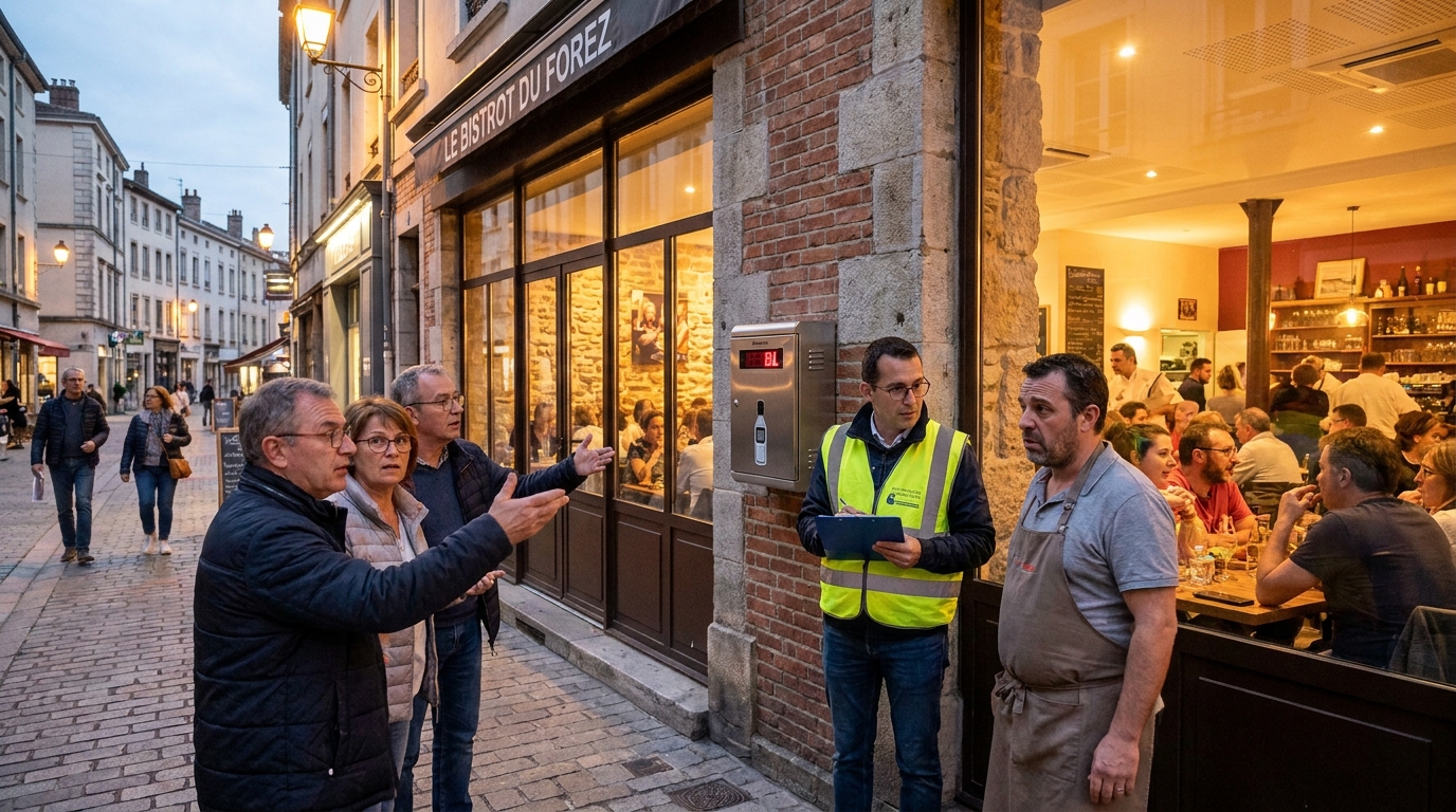 à saint-chamond, un restaurant de la loire fait l'objet de critiques pour son niveau sonore. l'installation d'un limiteur de décibels est en cours de discussion pour apaiser les tensions.