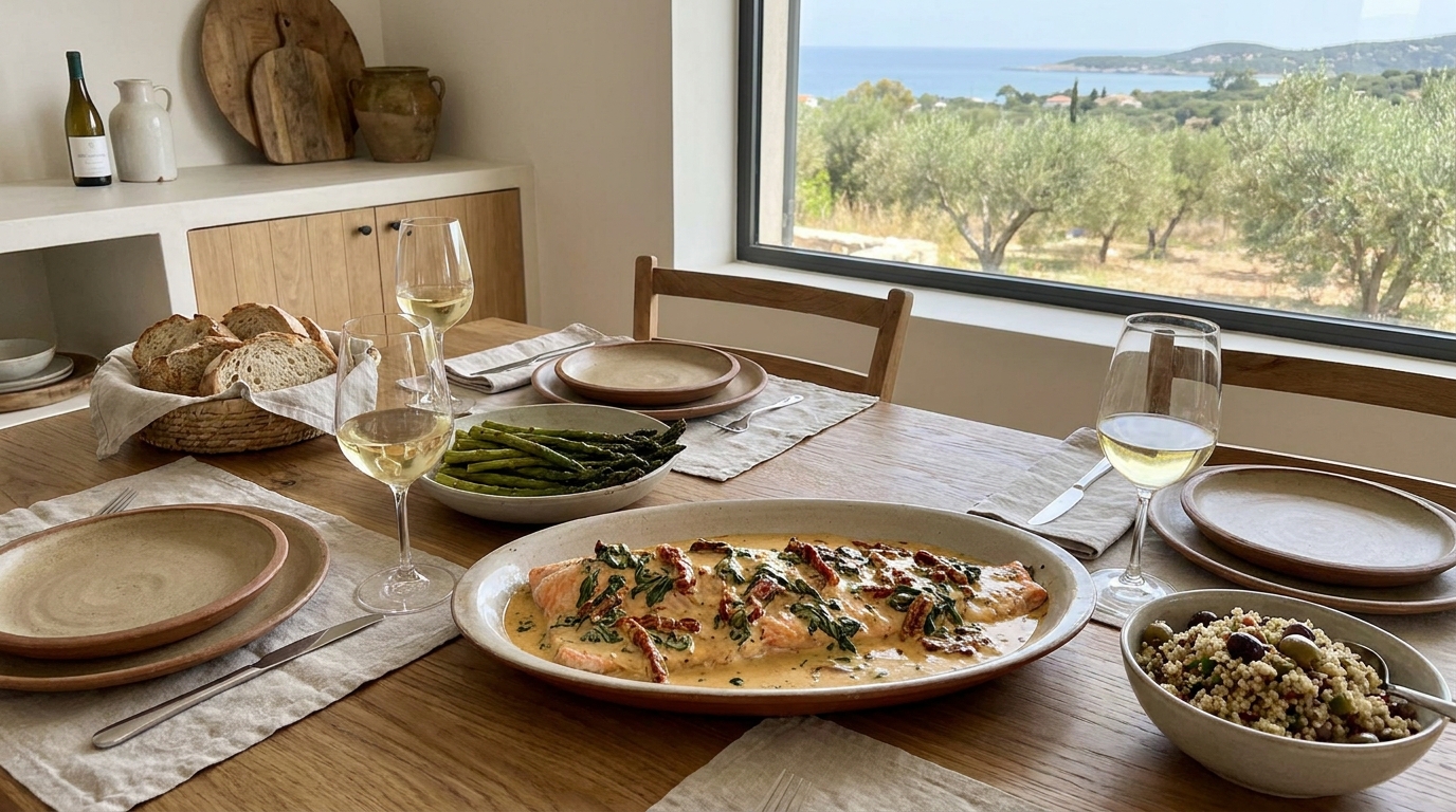 découvrez la recette gourmande de saumon façon toscane à l’airfryer, parfaite pour régaler votre famille en vacances avec un plat savoureux et facile à préparer.