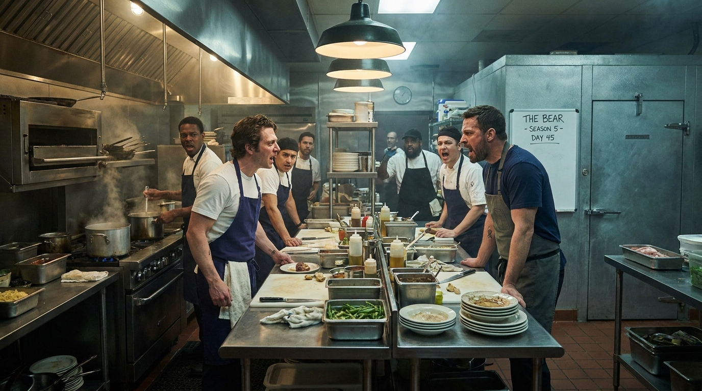 découvrez la 5e saison captivante de the bear, une plongée intense dans la vie tumultueuse d'une famille de restaurateurs confrontée à une crise profonde.