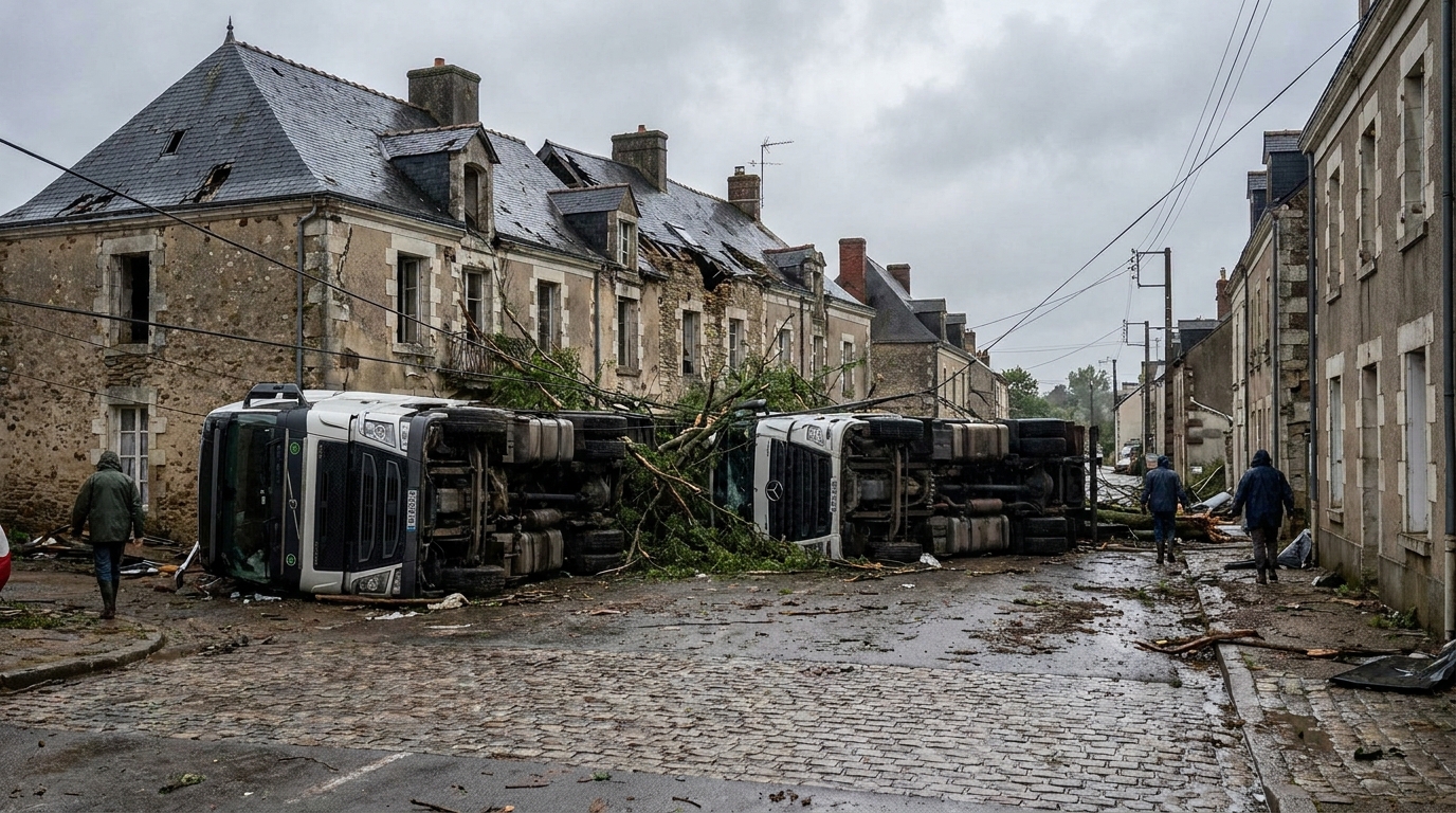 une tornade dévastatrice frappe la loire, tandis que 141 500 éclairs illuminent le ciel français lors d'orages spectaculaires, offrant un spectacle naturel impressionnant et impressionnant.