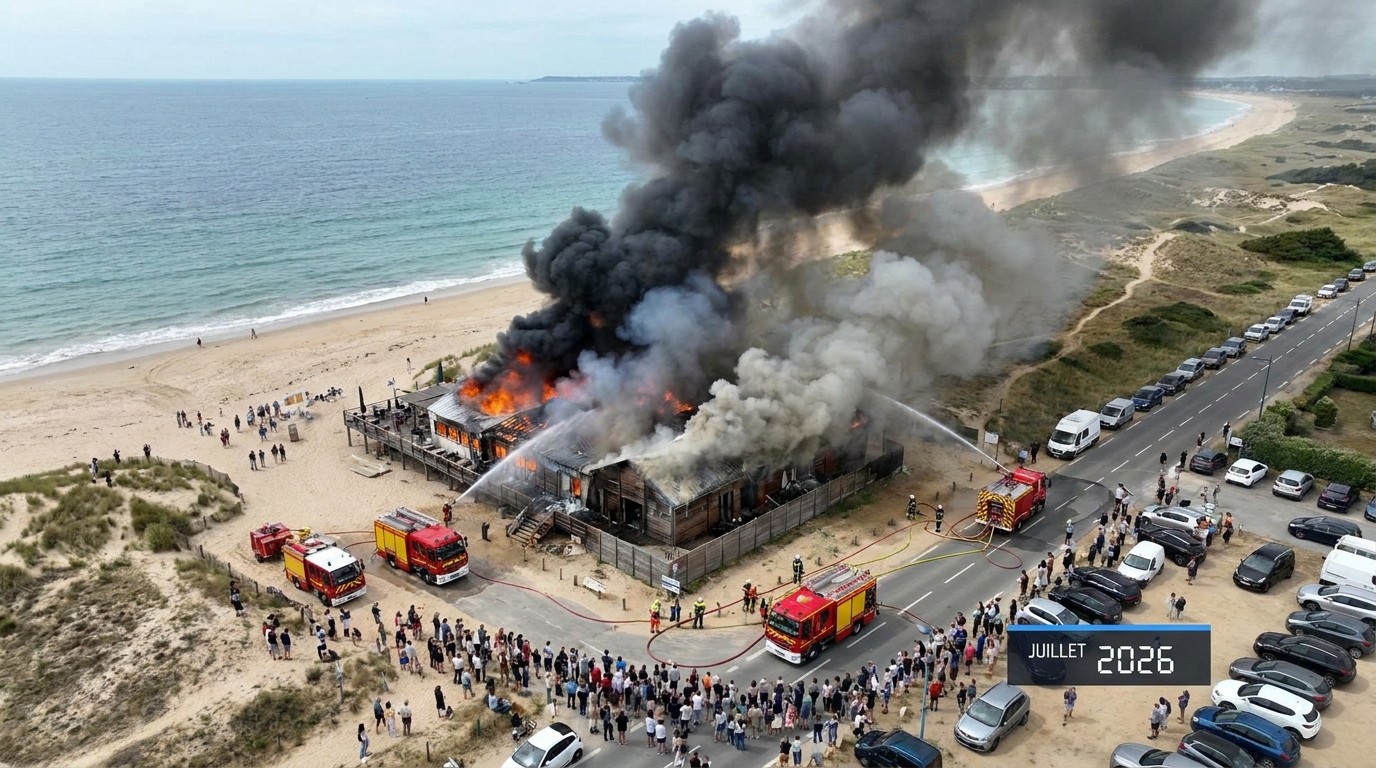 un incendie ravage un restaurant et trois appartements à guidel, laissant un quartier dévasté et marqué par les flammes.