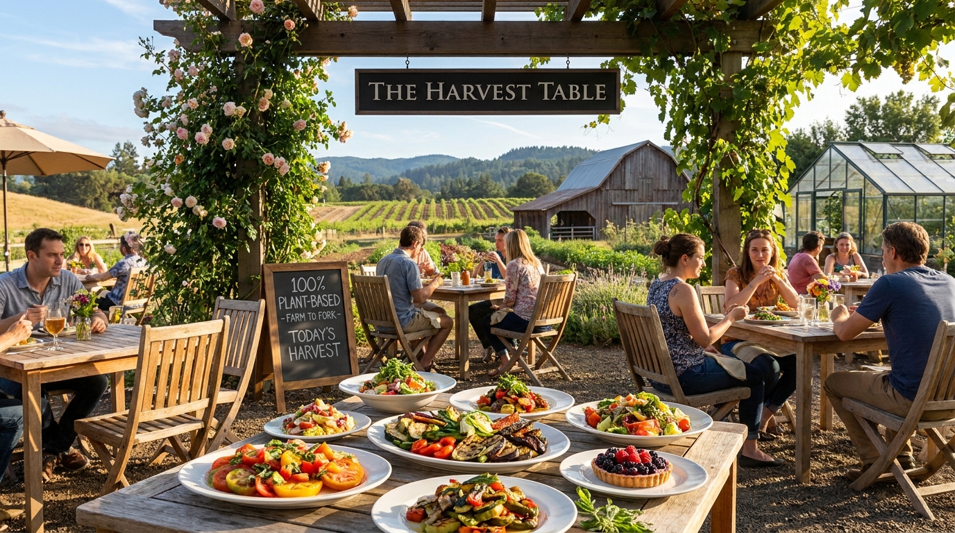 découvrez un restaurant estival 100 % végétal qui mise sur une cuisine locale savoureuse, élaborée exclusivement avec des ingrédients frais issus de la ferme.