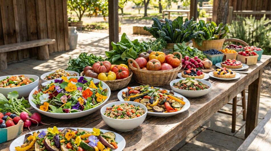 découvrez un restaurant estival 100 % végétal qui mise sur une cuisine locale savoureuse, élaborée exclusivement avec des ingrédients frais directement issus de la ferme.
