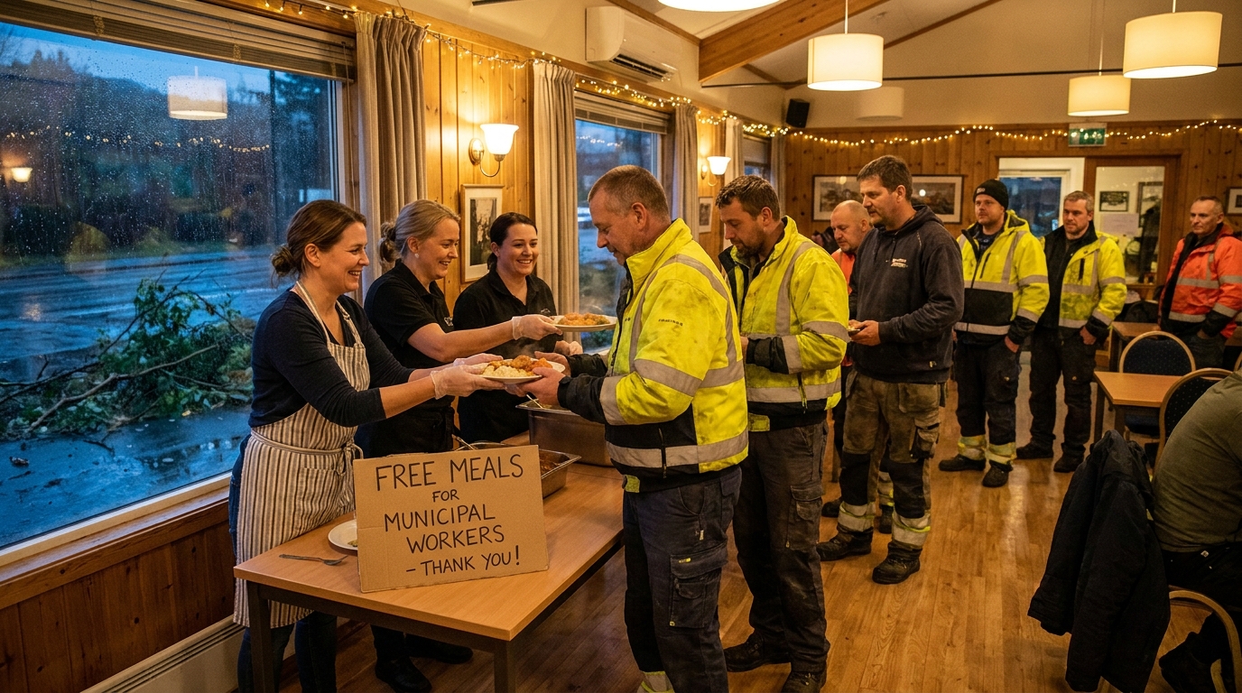 ce restaurant exprime sa profonde gratitude envers les agents mobilisés après un violent orage en leur offrant un menu délicieux, une belle manière de remercier leur engagement et leur dévouement.