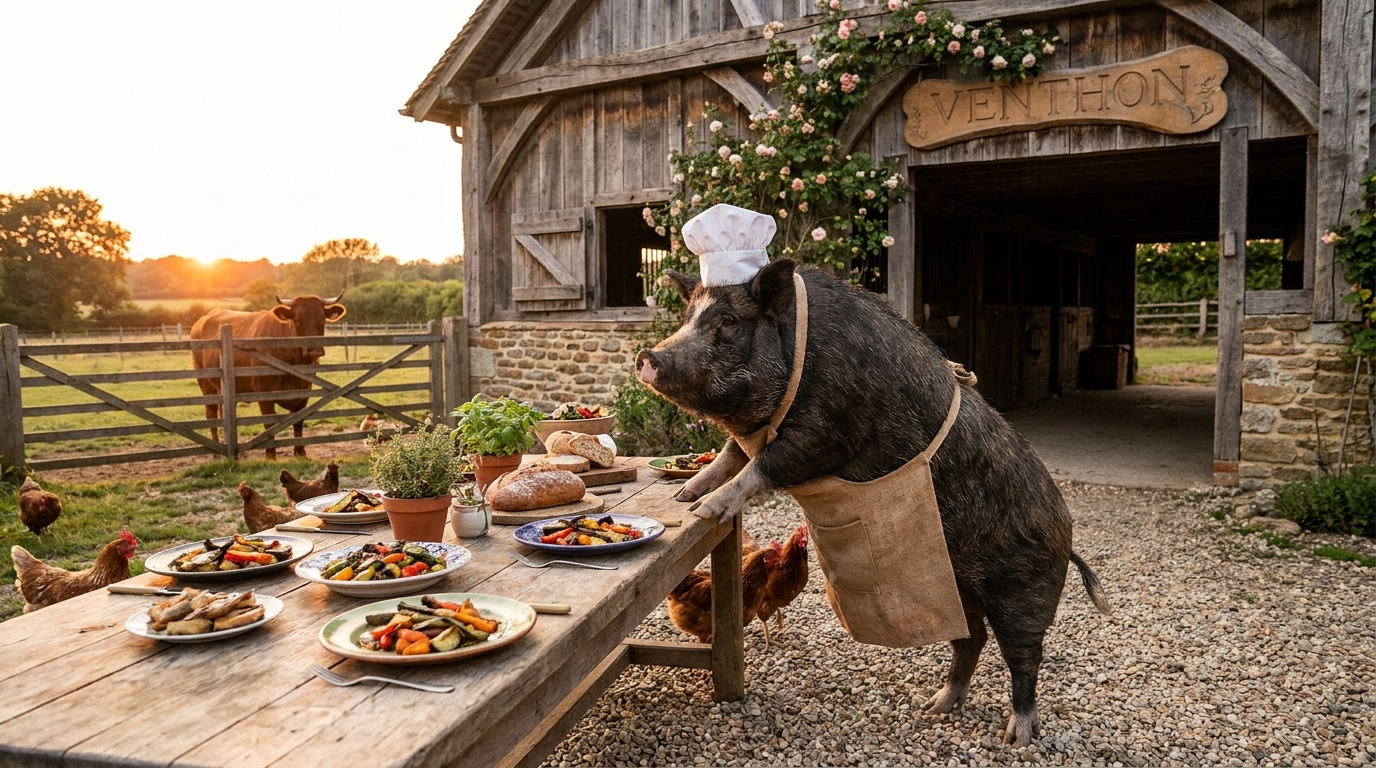 découvrez venthon, un restaurant à la ferme unique où le cochon est la star des plats savoureux et authentiques, pour une expérience gourmande et conviviale.