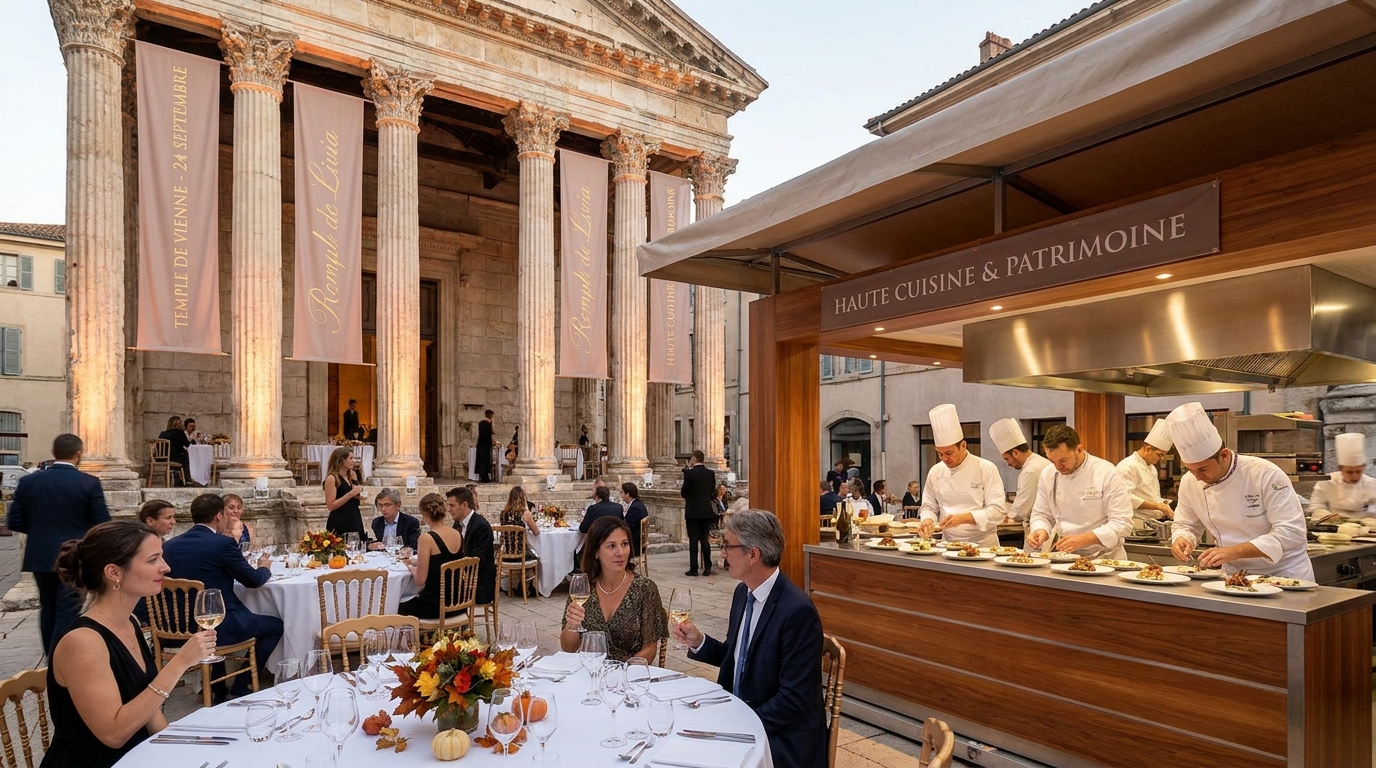 découvrez l'événement unique à vienne le 24 septembre : un temple métamorphosé en temple de la gastronomie pour une expérience culinaire inédite et exceptionnelle.