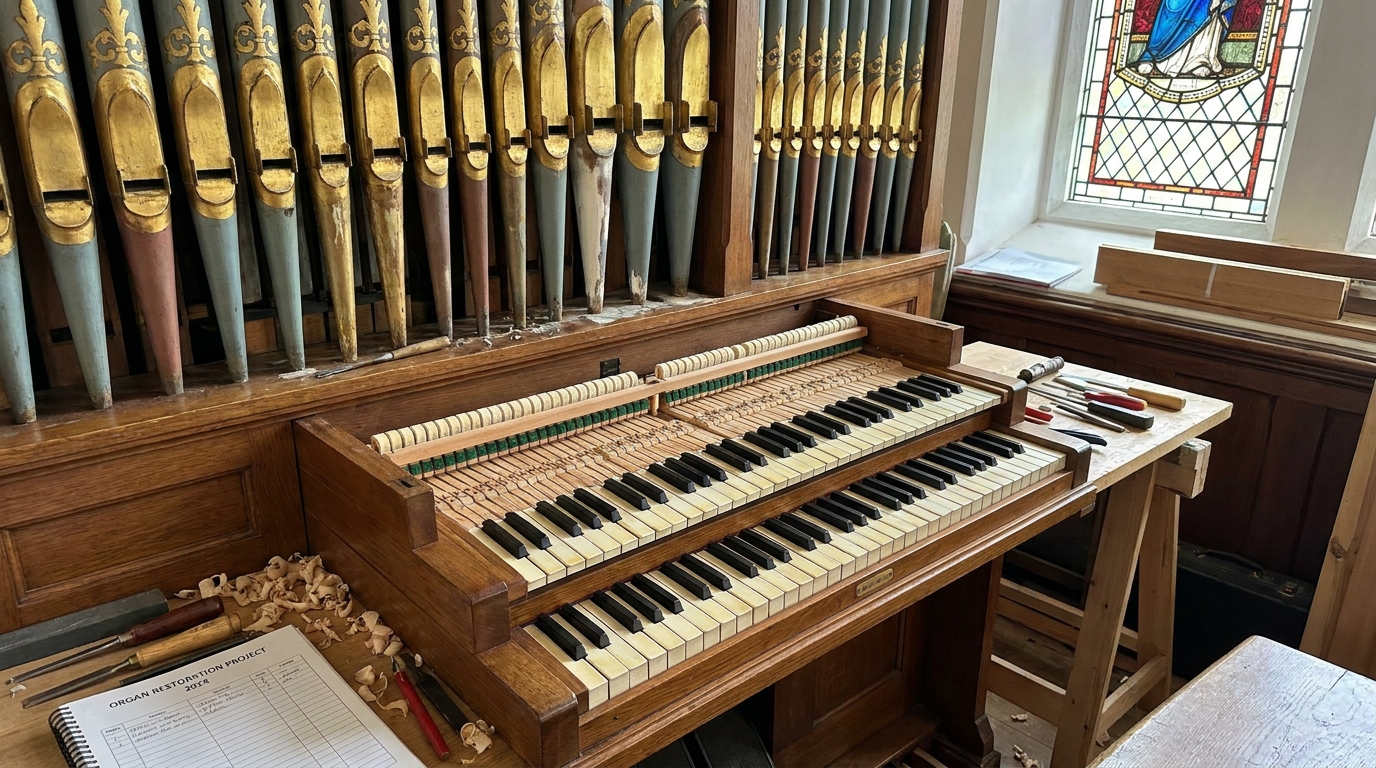 découvrez la restauration de l'orgue de l’église saint-... à lamballe, où l'art et les travaux s'entrelacent pour redonner vie à un patrimoine musical exceptionnel.