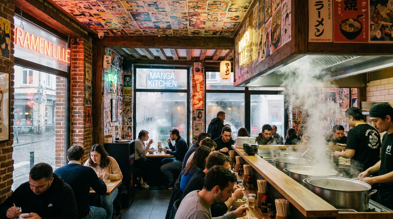 découvrez à lille un restaurant de ramen au décor manga unique, où les gourmets savourent des bouillons authentiques dans une ambiance originale et conviviale.