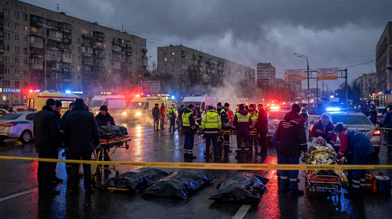 un attentat en russie a fait au moins trois morts et 21 blessés lors d'un violent incident survenu hier soir, suscitant une vive inquiétude.