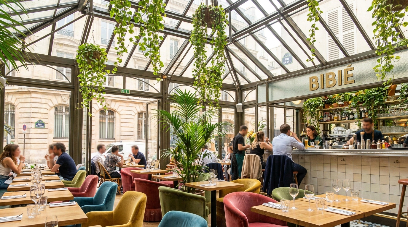 découvrez bibie, un restaurant et bar à cocktails végétal unique, niché au cœur d’un hôtel design dans le quartier latin. savourez une cuisine inventive dans un cadre élégant et convivial.