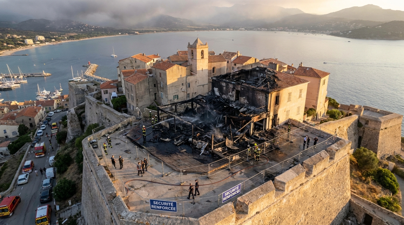 à calvi, une terrasse de restaurant a été gravement endommagée après la chute de débris provenant d'un feu d'artifice, suscitant inquiétude et réactions.