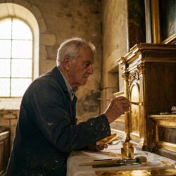 dans le lot, un villageois passionné restaure avec amour l'autel historique de son église locale, redonnant vie à un patrimoine précieux et chargé d'histoire.