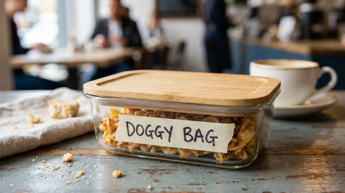 depuis 2021, la loi oblige les restaurants à proposer un doggy bag à leurs clients pour éviter le gaspillage alimentaire, sous peine d'amende en cas de non-respect.