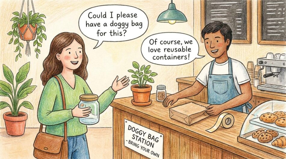 depuis 2021, la loi oblige les restaurants à proposer un doggy bag gratuitement pour réduire le gaspillage alimentaire, sous peine d'amende en cas de non-respect.