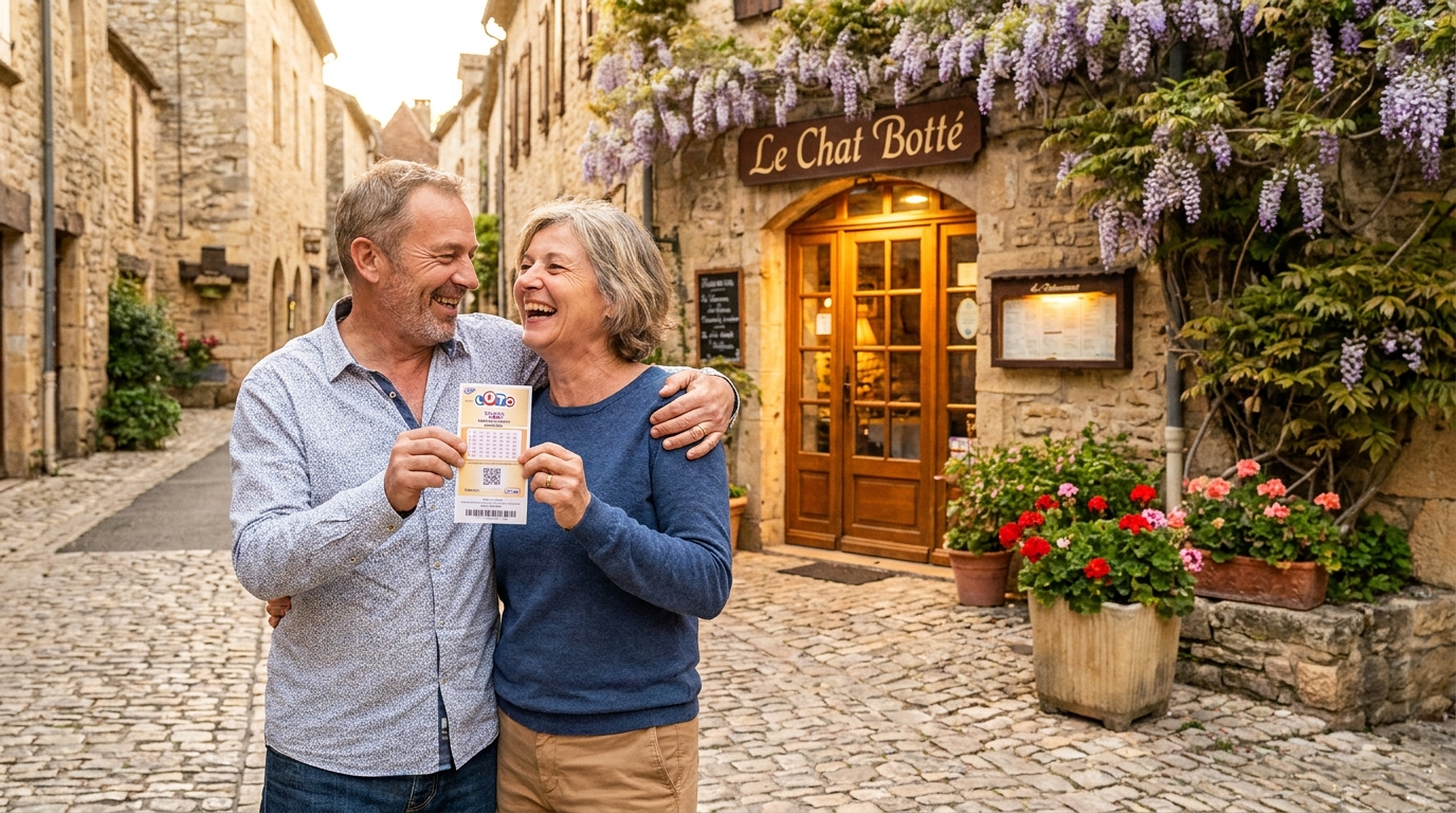 en dordogne, un couple patient gagne 10 millions d'euros au loto avant même de s'asseoir au restaurant, une histoire de chance et de patience qui fait rêver.