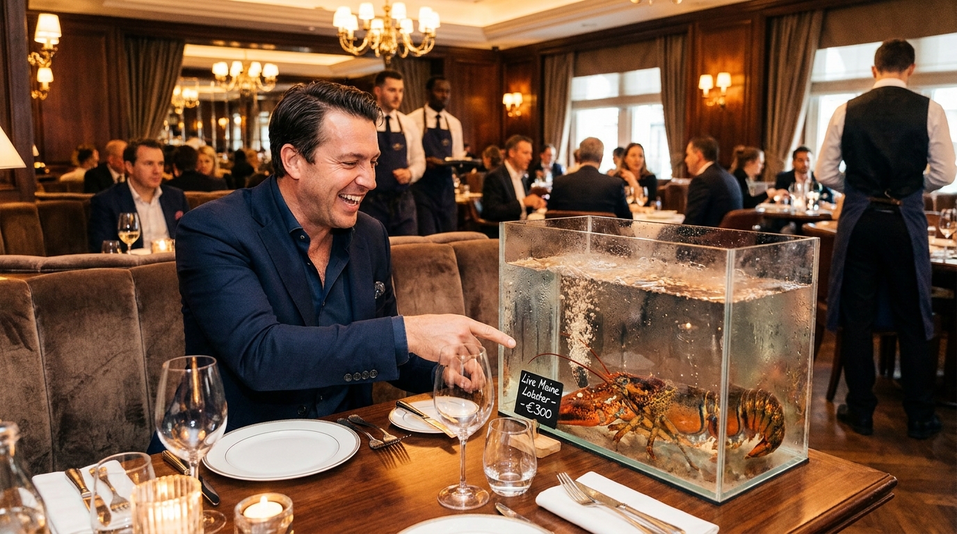 découvrez l'histoire surprenante d'un homme qui dépense 300 euros dans un restaurant pour acquérir une langouste vivante, révélant un désir inattendu et singulier.