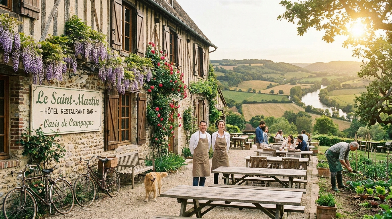 découvrez le saint-martin, une oasis authentique au cœur de la campagne, alliant hôtel chaleureux, restaurant gastronomique et bar convivial pour une expérience unique.