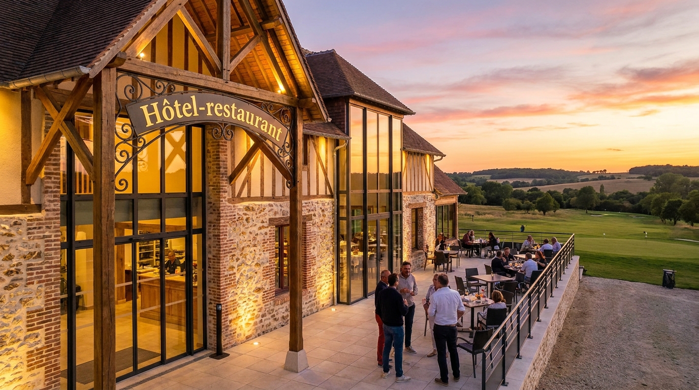 le propriétaire de l’hôtel-restaurant du golf de bellême partage son enthousiasme et souligne le potentiel attractif unique du site pour les visiteurs et amateurs de golf.