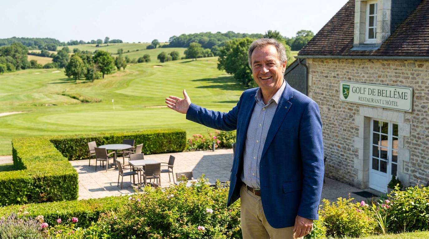 le propriétaire de l’hôtel-restaurant du golf de bellême partage son enthousiasme et son optimisme face au fort potentiel attractif du site, mettant en avant ses atouts uniques pour les visiteurs.